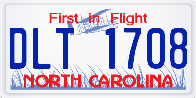 NC license plate DLT1708