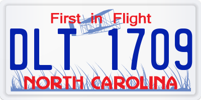NC license plate DLT1709