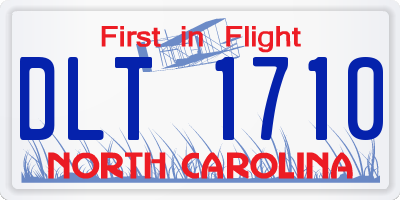 NC license plate DLT1710