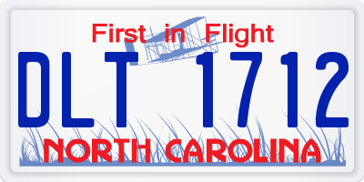 NC license plate DLT1712