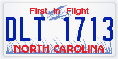 NC license plate DLT1713