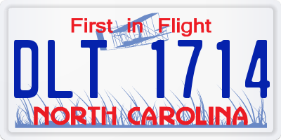 NC license plate DLT1714