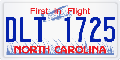 NC license plate DLT1725