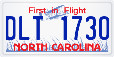 NC license plate DLT1730