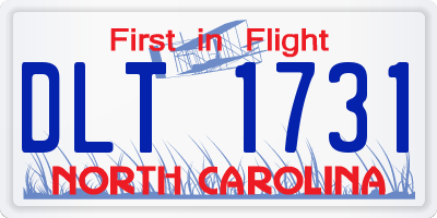 NC license plate DLT1731