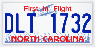 NC license plate DLT1732