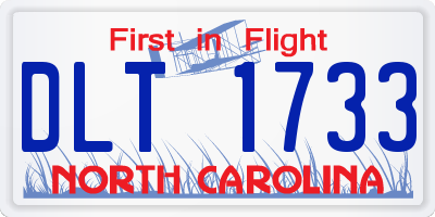 NC license plate DLT1733