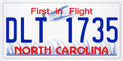 NC license plate DLT1735