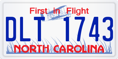 NC license plate DLT1743