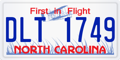 NC license plate DLT1749