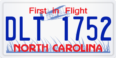NC license plate DLT1752