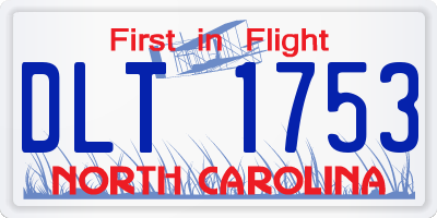 NC license plate DLT1753