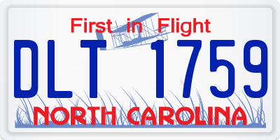 NC license plate DLT1759