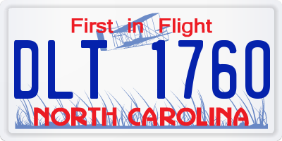 NC license plate DLT1760