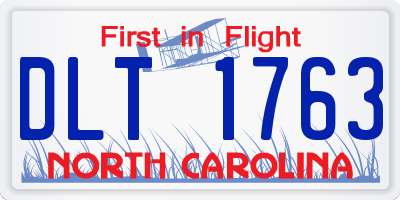 NC license plate DLT1763