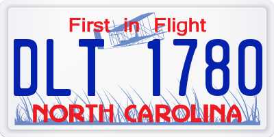 NC license plate DLT1780