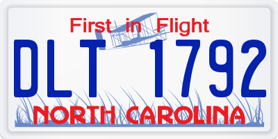NC license plate DLT1792