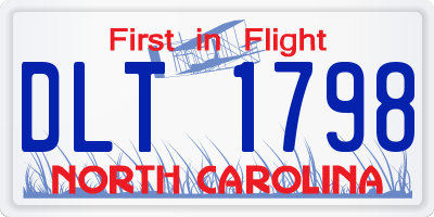 NC license plate DLT1798