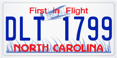 NC license plate DLT1799