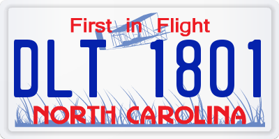 NC license plate DLT1801