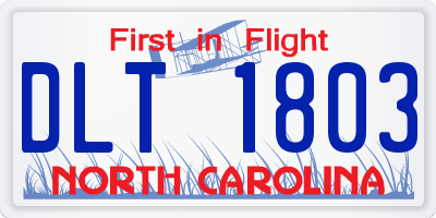 NC license plate DLT1803