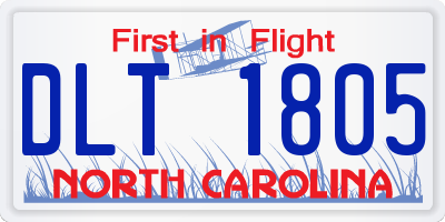 NC license plate DLT1805