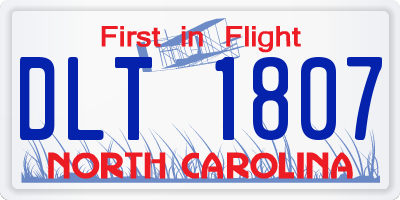 NC license plate DLT1807