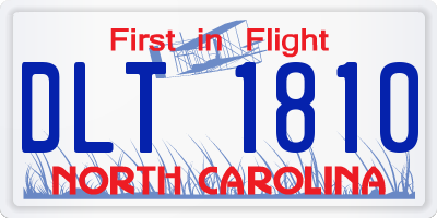 NC license plate DLT1810