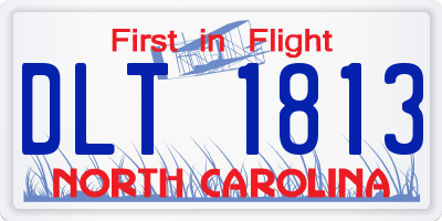 NC license plate DLT1813