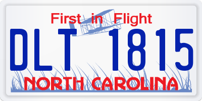 NC license plate DLT1815