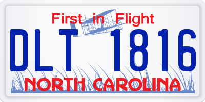 NC license plate DLT1816