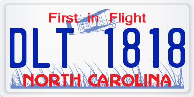NC license plate DLT1818