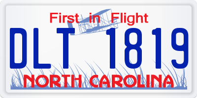 NC license plate DLT1819