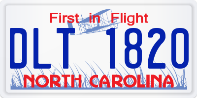 NC license plate DLT1820