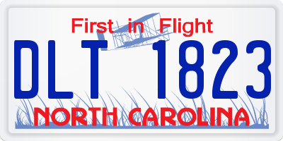 NC license plate DLT1823