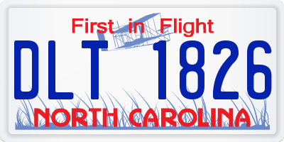 NC license plate DLT1826