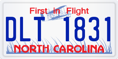 NC license plate DLT1831
