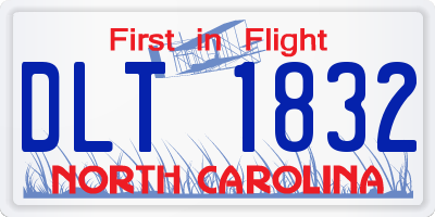 NC license plate DLT1832
