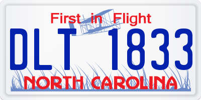 NC license plate DLT1833