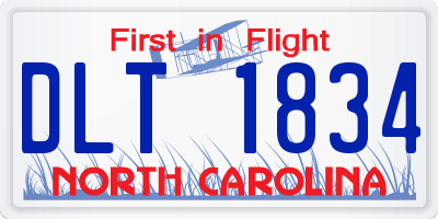 NC license plate DLT1834