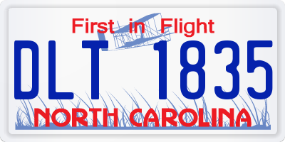 NC license plate DLT1835