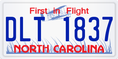 NC license plate DLT1837