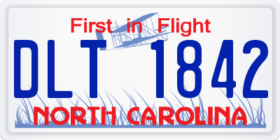 NC license plate DLT1842