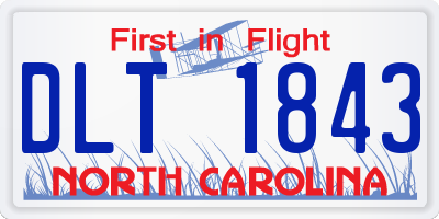 NC license plate DLT1843