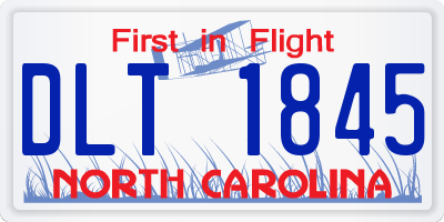 NC license plate DLT1845