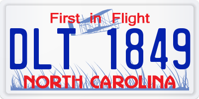 NC license plate DLT1849