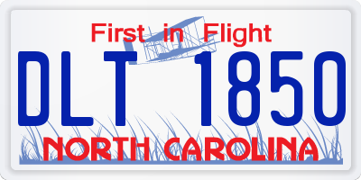 NC license plate DLT1850