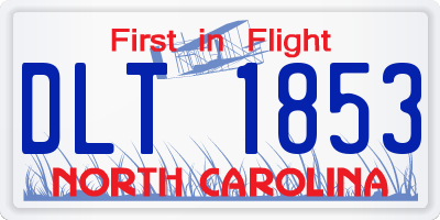 NC license plate DLT1853