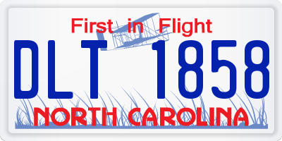 NC license plate DLT1858