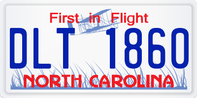 NC license plate DLT1860